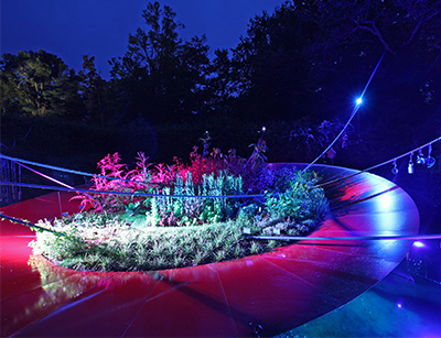 Paysage nocturne Jardins Lumière Chaumont